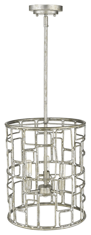 Amoret 3-Light Antique Silver Convertible Pendant