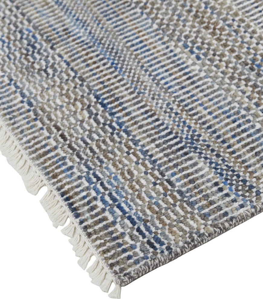 Weave & Wander Caldecott Blue 8'6"x11'6" Hand Knotted Area Rug