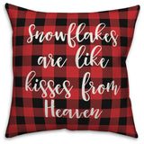 Hohoho, Buffalo Check Plaid 18x18 Throw Pillow Cover