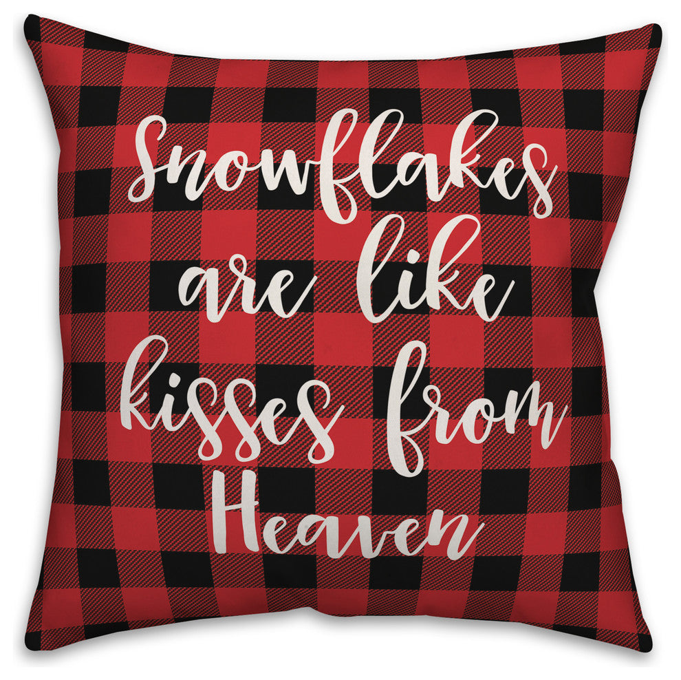Hohoho, Buffalo Check Plaid 18x18 Throw Pillow Cover