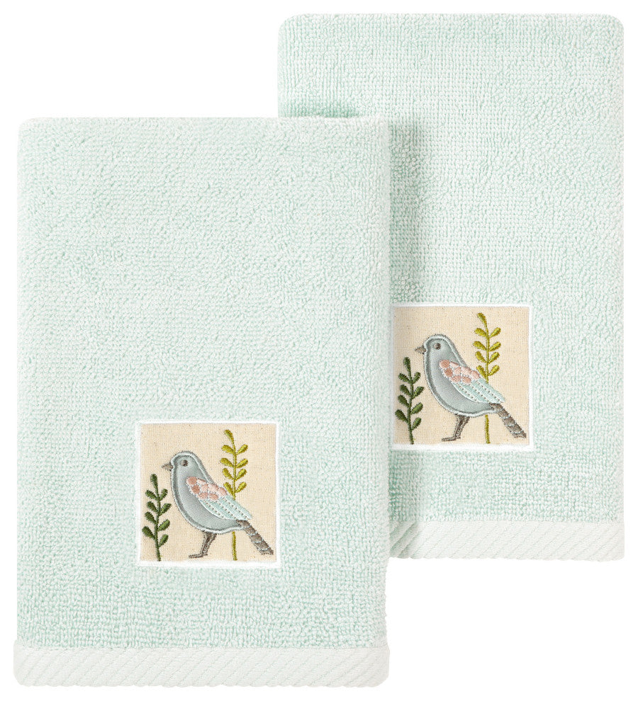 Linum Home Textiles 100% Turkish Cotton BELINDA 2PC Emb Fingertip Towel Set