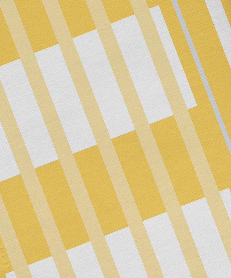 22"x22" Beach Blanket, Stripe Print Napkin, Yellow, Set of 4