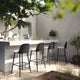 Alexa Rattan Performance Fabric Outdoor Stool, Black, Counter Stool