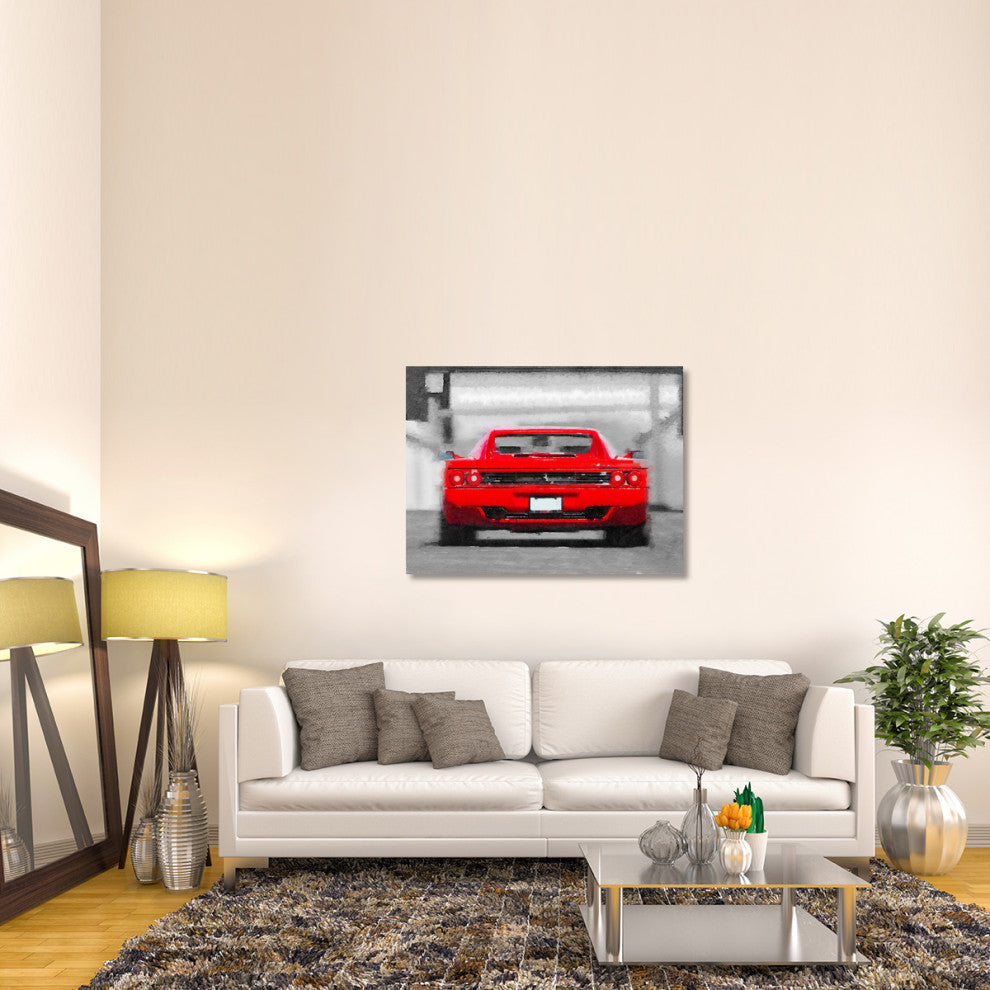 "Ferrari F512 Rear Watercolor" Fine Art Print