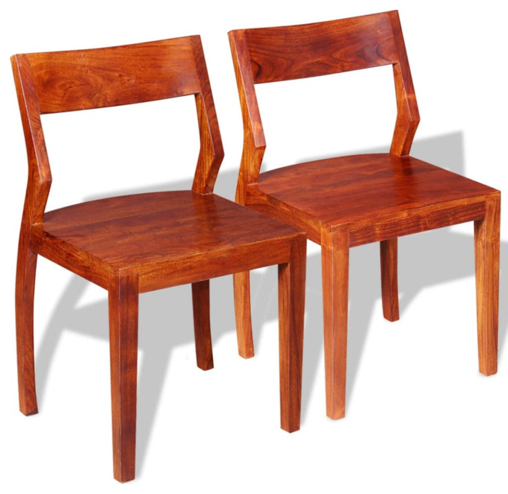 vidaXL Dining Chairs 2 pcs Solid Acacia Wood Sheesham