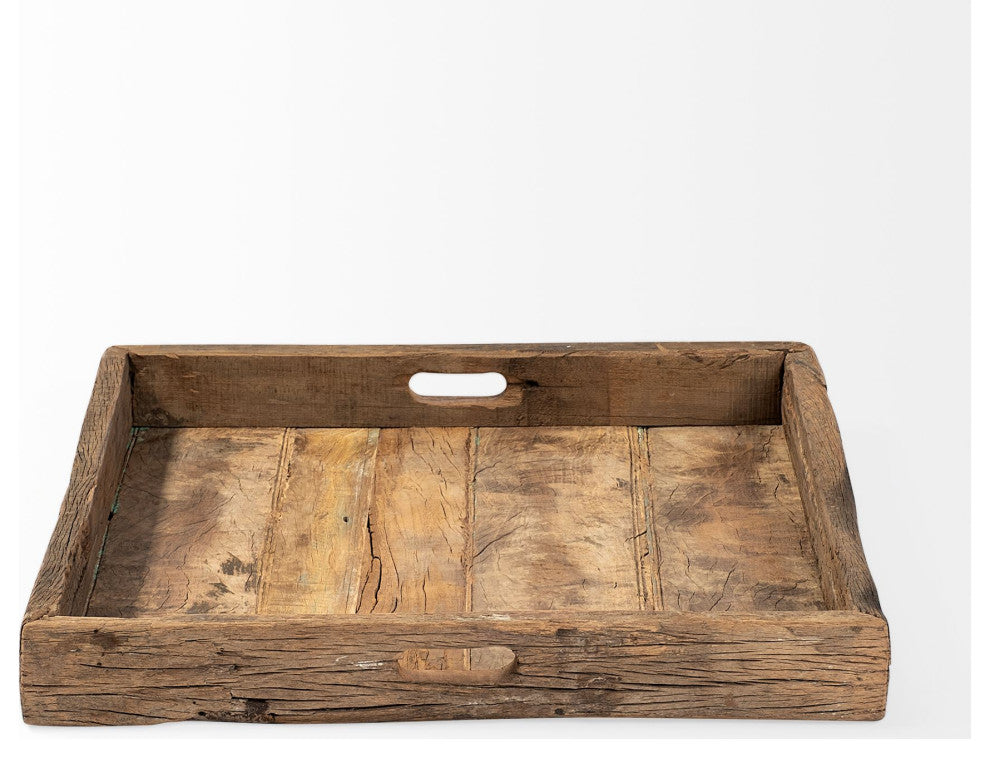 Carson Brown Reclaimed Wood Tray, Small