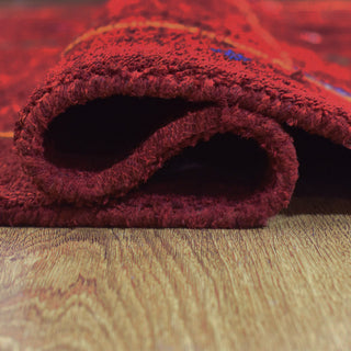 HAND KNOTTED LOOM SILK ECO-FRIENDLY AREA RUGS -6'x9',Rectangle,Red,Contemporary