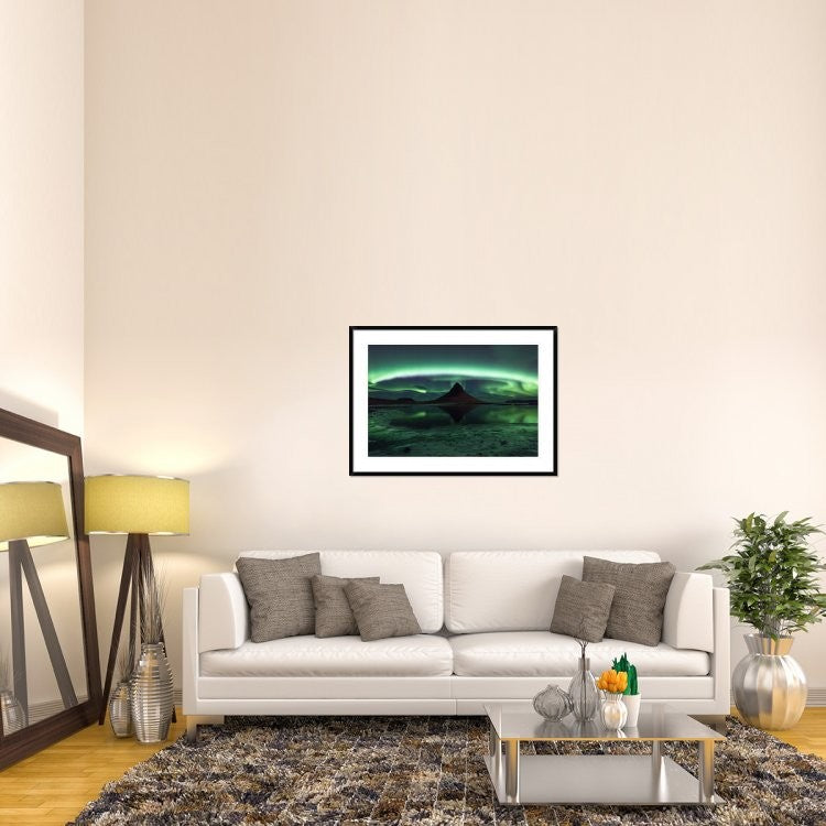 "Kirkjufell Aurora" Framed Digital Print by Philip Eaglesfield, 44x32"