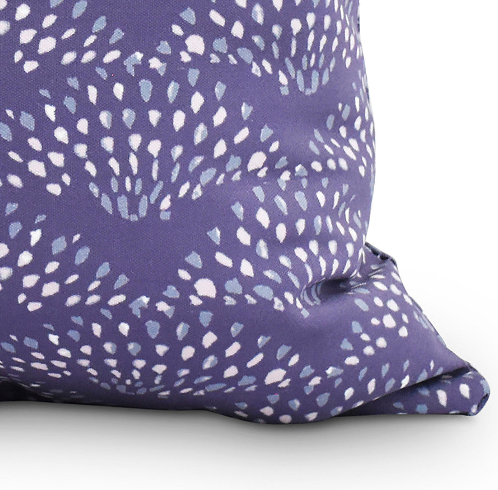 Fan Dance 20" Purple Geometric Print Decorative Throw Pillow