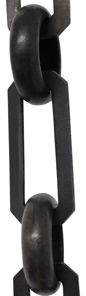 RCH Hardware Brass Rectangle Chandelier Chain, 3', Oil Bronzed Black, U40