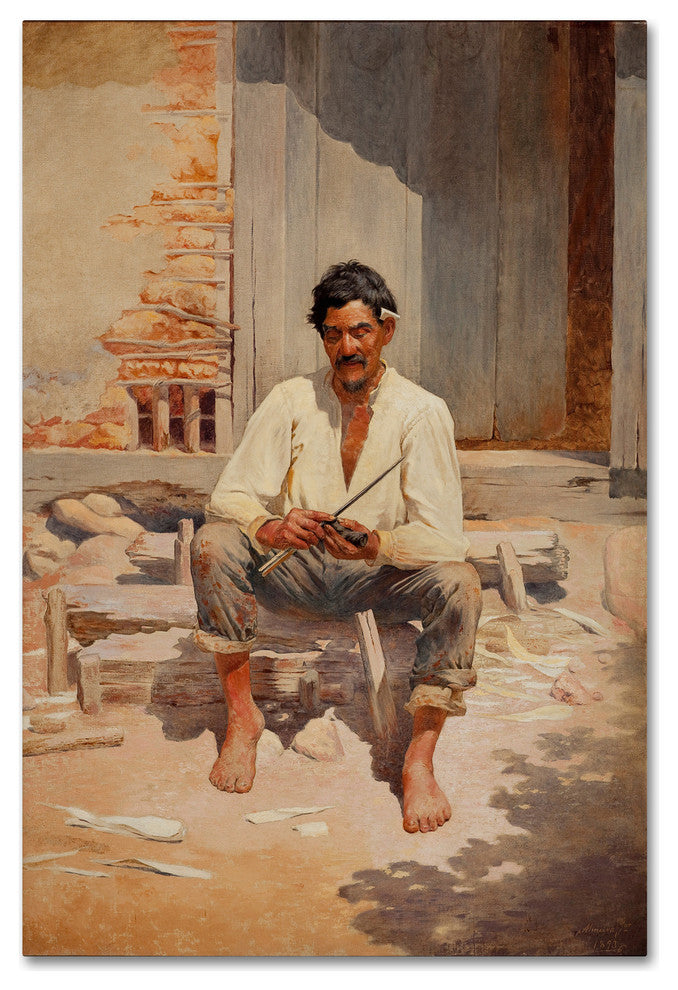Almeida Junior 'Cutting Tobacco' Canvas Art, 19 x 12