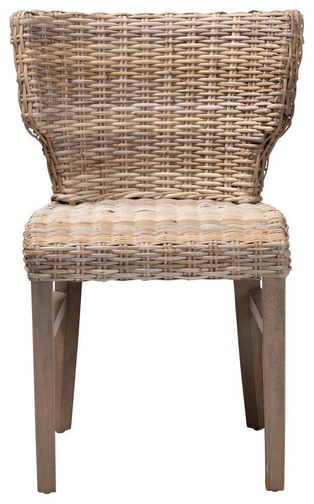 Liana Modern Rattan and Wood Dining Chair