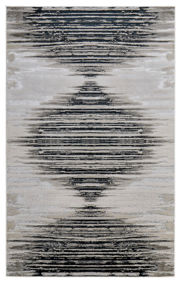 Orin Modern Diamond, Black/Silver/Taupe, 13'x20' Area Rug