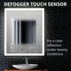 Frosted Bathroom Tri-Color Dimming LED Anti-Fog Wall Mirror - 30" x 36"