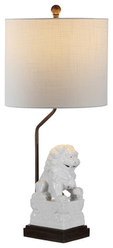 Guardian Lion 27.5" Ceramic Classic LED Table Lamp, White