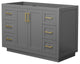 48" Single Bathroom Vanity, Dark Gray, No Countertop, No Sink, Gold Trim