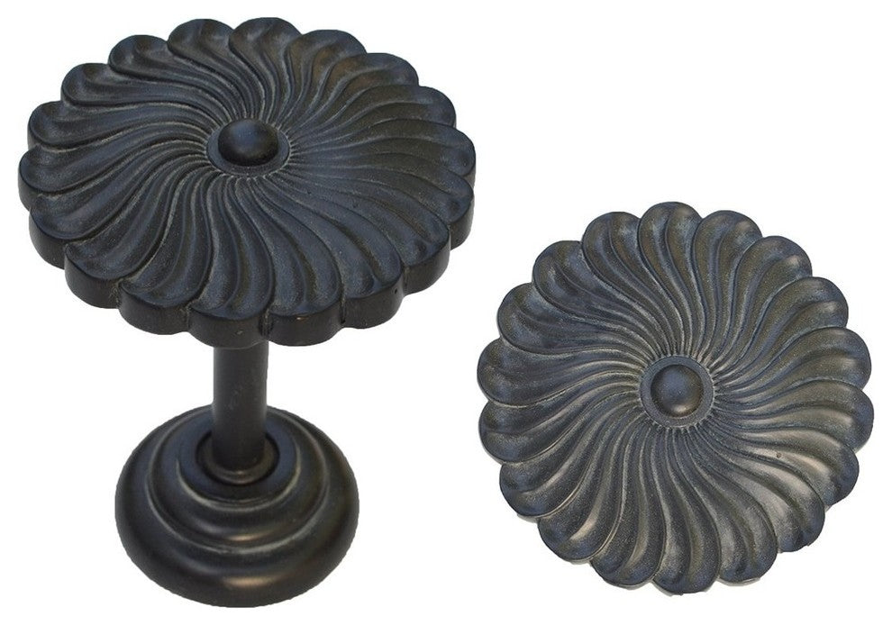 Sierra Drapery Medallion, Black Washed, Set of 2