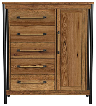 Norcross 5-Drawer Rubberwood Chest, Hickory