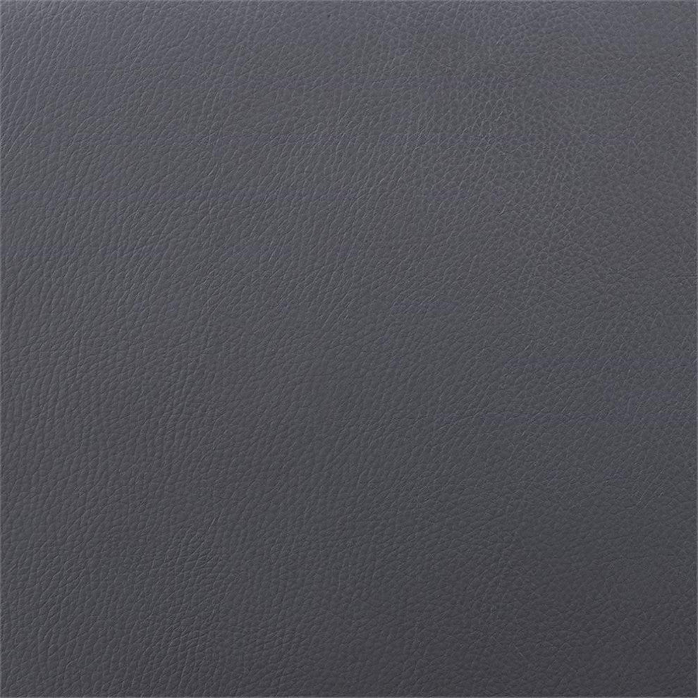 Armen Living Tyler 26" Faux Leather & Wood Swivel Counter Stool in Gray/Black