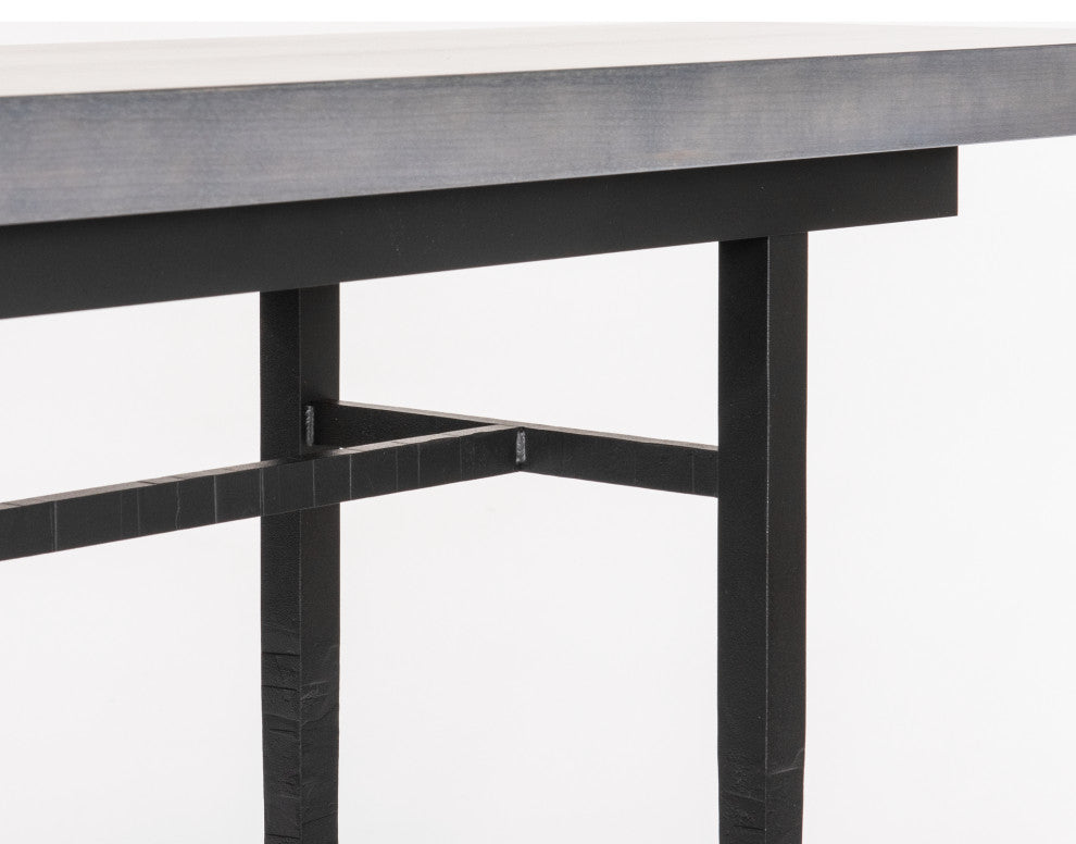 Wick 60" Console Table, Black Finish, Maple Grey Accents