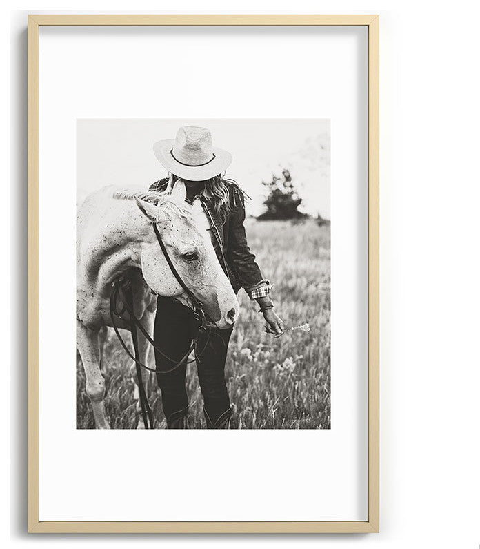 The Whiskey Ginger A Cowgirl Her Horse Recessed Framing Rectangle