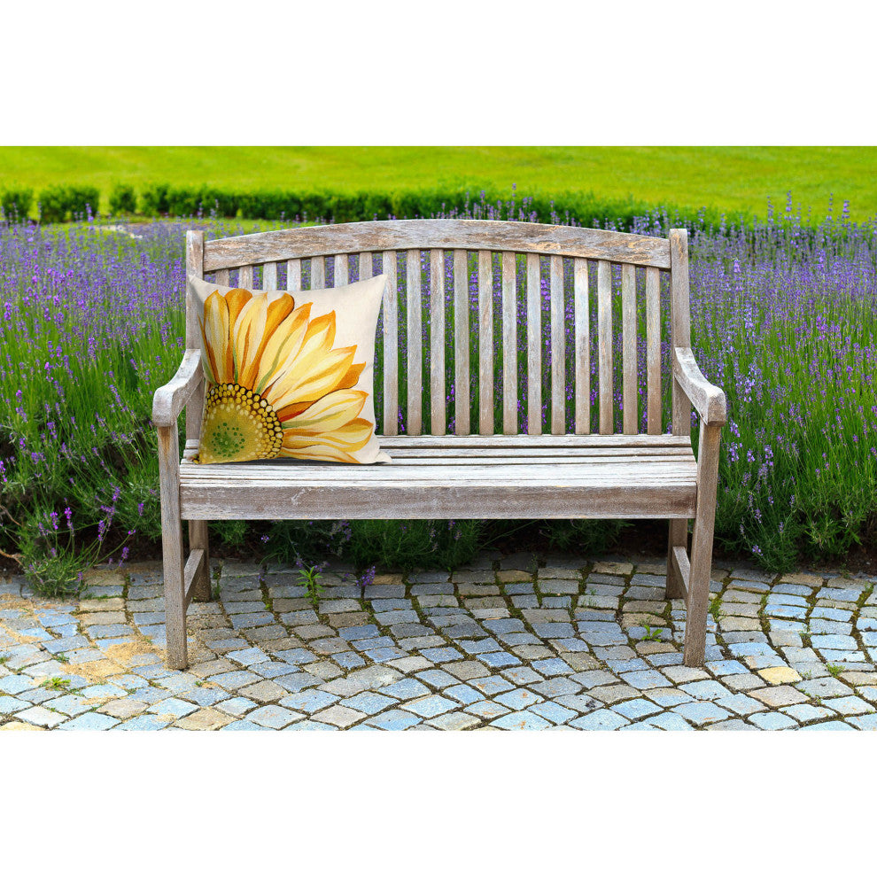Visions II Sunflower Yellow Pillow, 20"x20"
