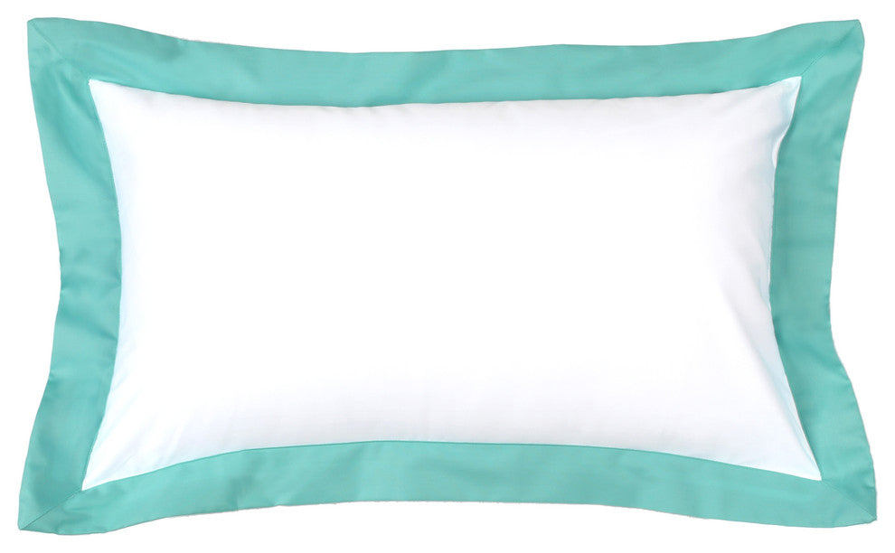 Powder Blue Flange Sham Pillow Cover, 12"x20"