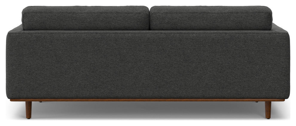 Morrison 89" Sofa and Ottoman Set, Woven-Blend Fabric, Charcoal Gray