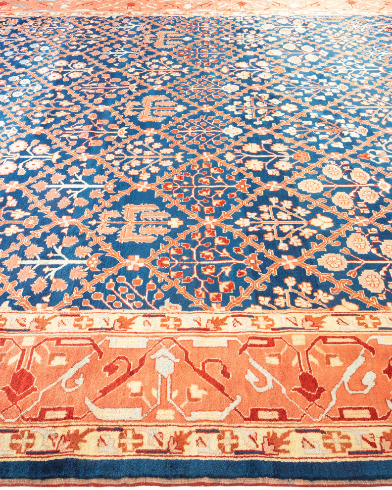Eclectic, One-of-a-Kind Hand-Knotted Area Rug Blue, 9'1"x11'1"