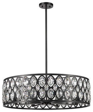 Dealey Eight Light Chandelier, Matte Black