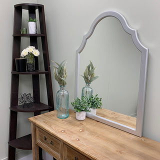 Pescara Framed Vanity Mirror, Peaks Cathedral, 24.4"x32.4", Silver Spray