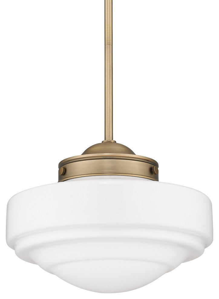Golden Lighting 0508-M Ingalls 12"W Pendant - Modern Brass / Clear Glass