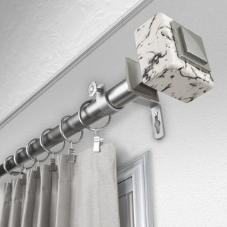 Brielle 1" Diameter Curtain Rod, Satin Nickel, 120-170"