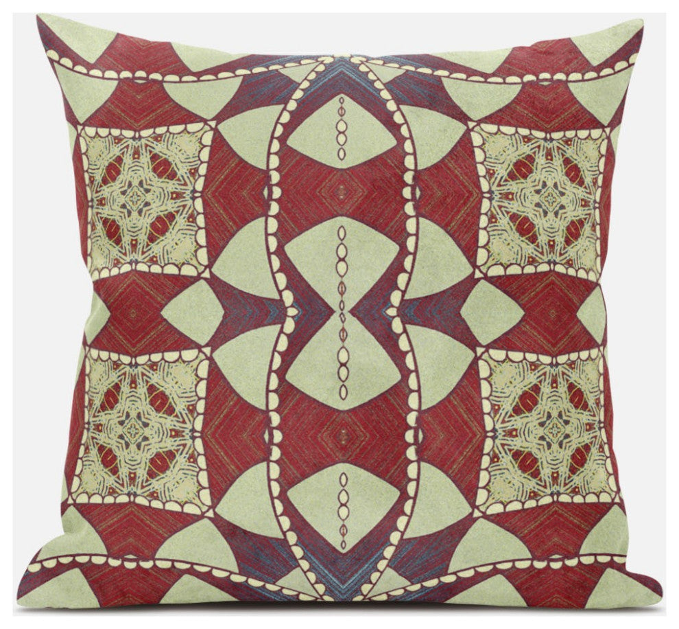 16" Muted Magenta Cosmic Circle Boho Suede Throw Pillow