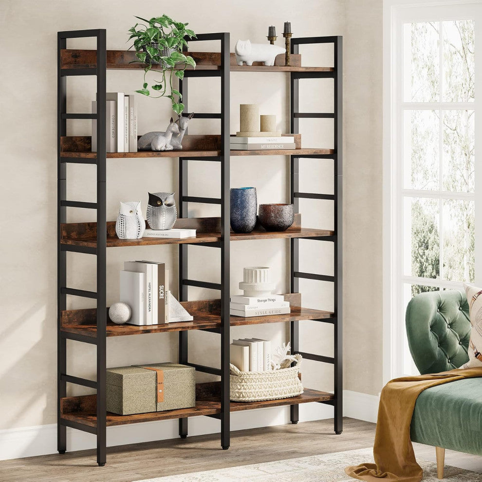Tribesigns 5-Tier Industrial Bookshelf, Etagere Bookcase, Book Shelf,Bookshelves