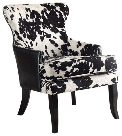 Benzara BM159280 Intriguingly Comfortable Accent Chair, Black/White