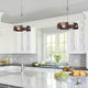 5 Light Rust Drum Pendant Light Vintage Wood Farmhouse Chandelier