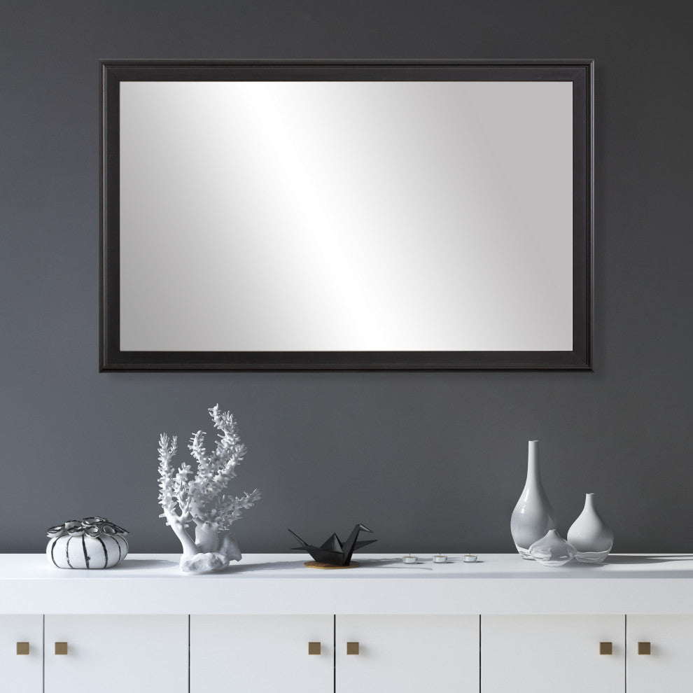 Kendall Framed Wall Mirror, Black, 34"x44"