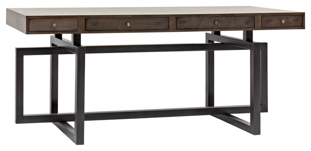 CFC Furniture, Maddox Desk, Walnut/Steel