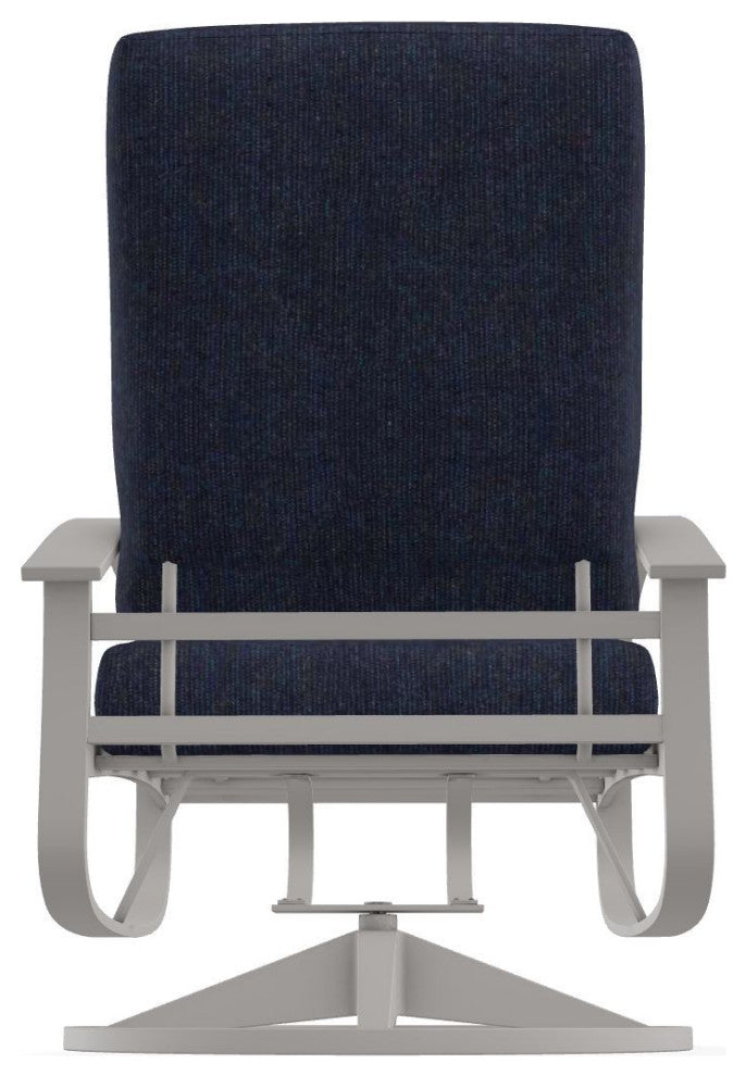 Belle Isle Cushion Outdoor Swivel Rocker, Indigo/Warm Gray