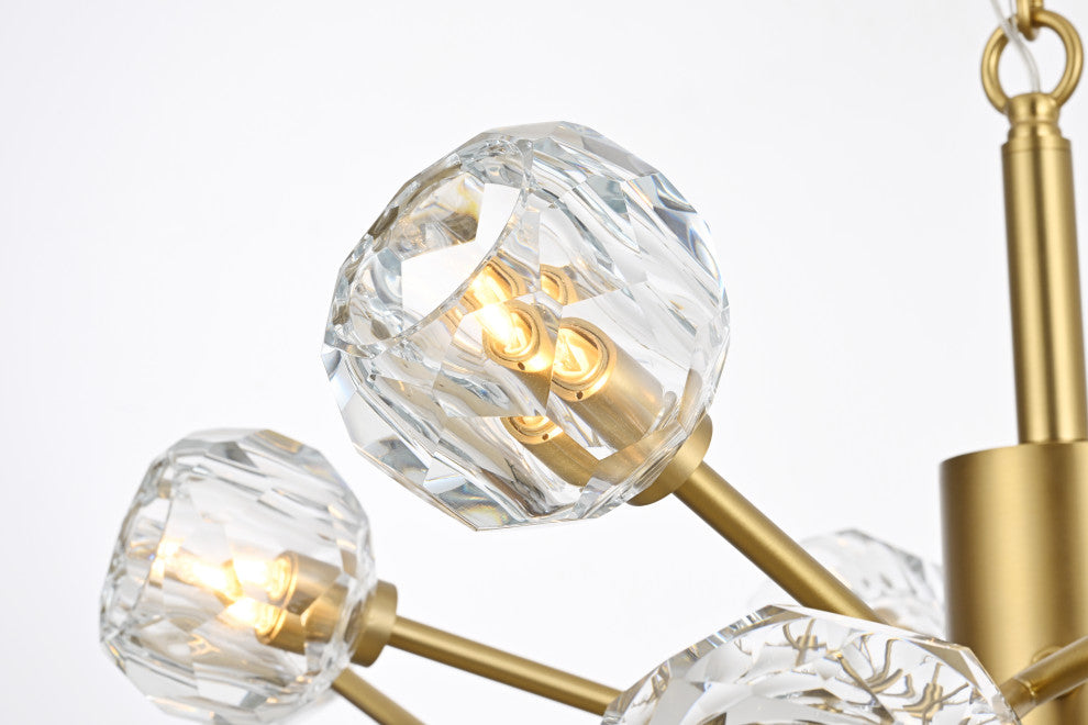 12 Light Pendant, Gold