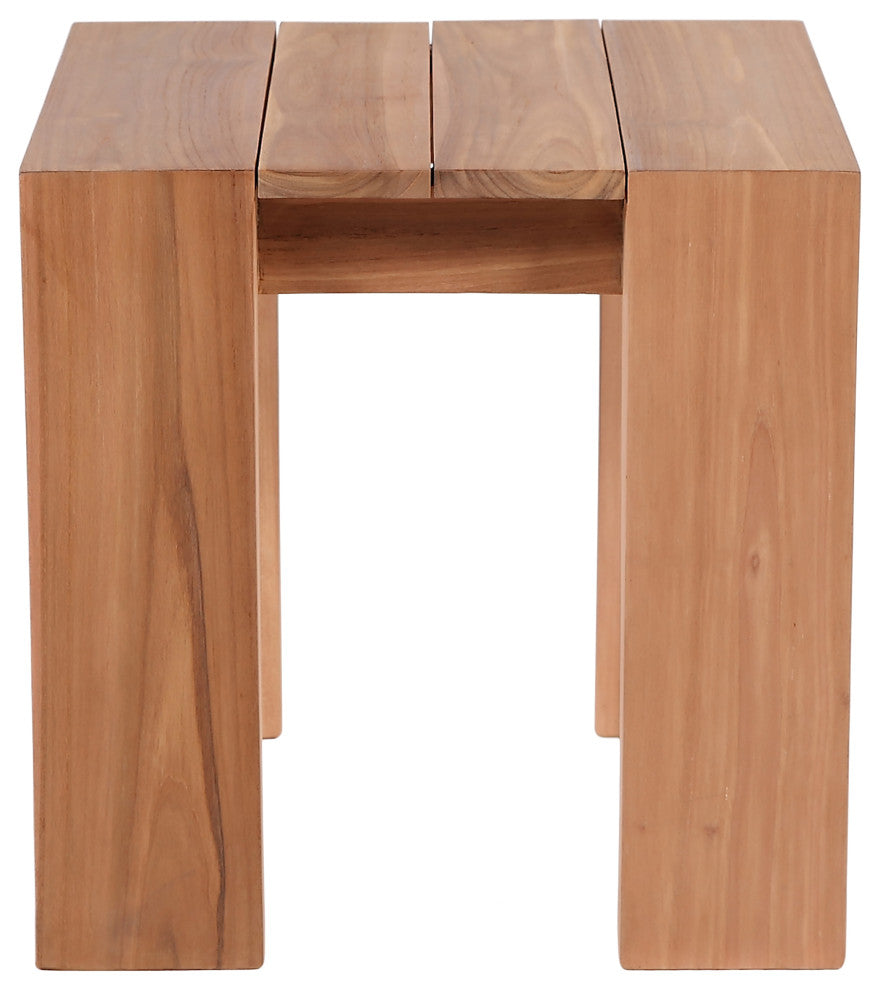 Tulum Teak Outdoor End Table, Natural