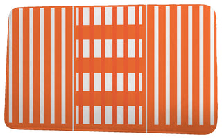 Sail, Sun, & Fun Beach Blanket Stripe Print Bath Mat, Orange, 17"x24"