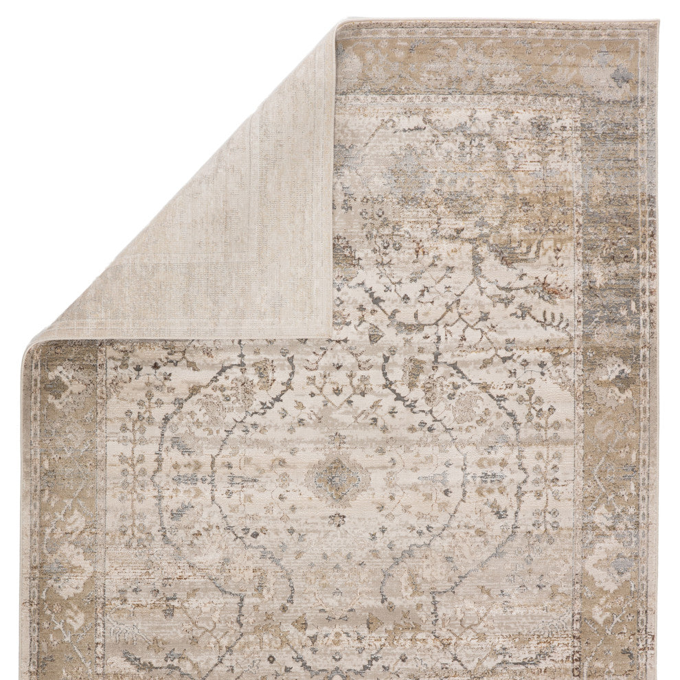 Vibe by Jaipur Living Tajsa Medallion Gray/ Gold Area Rug 11'8"X15'