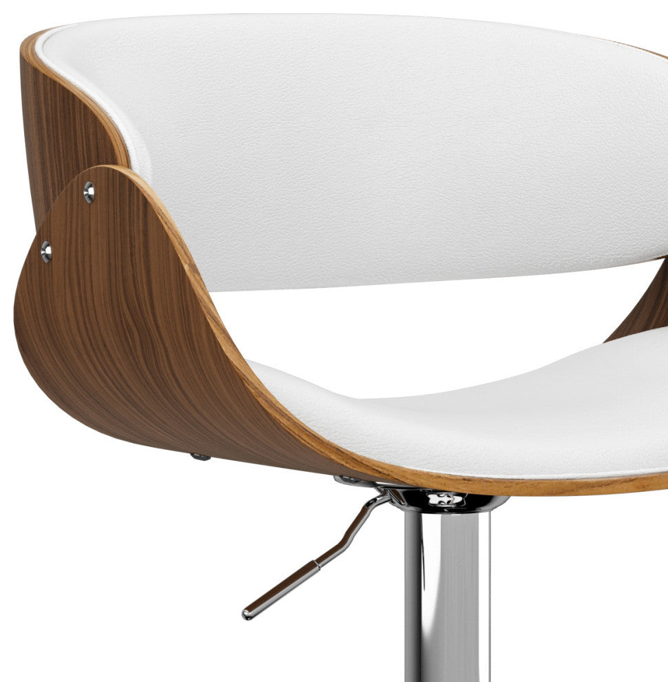 Amery Adjustable Swivel Bar Stool, White