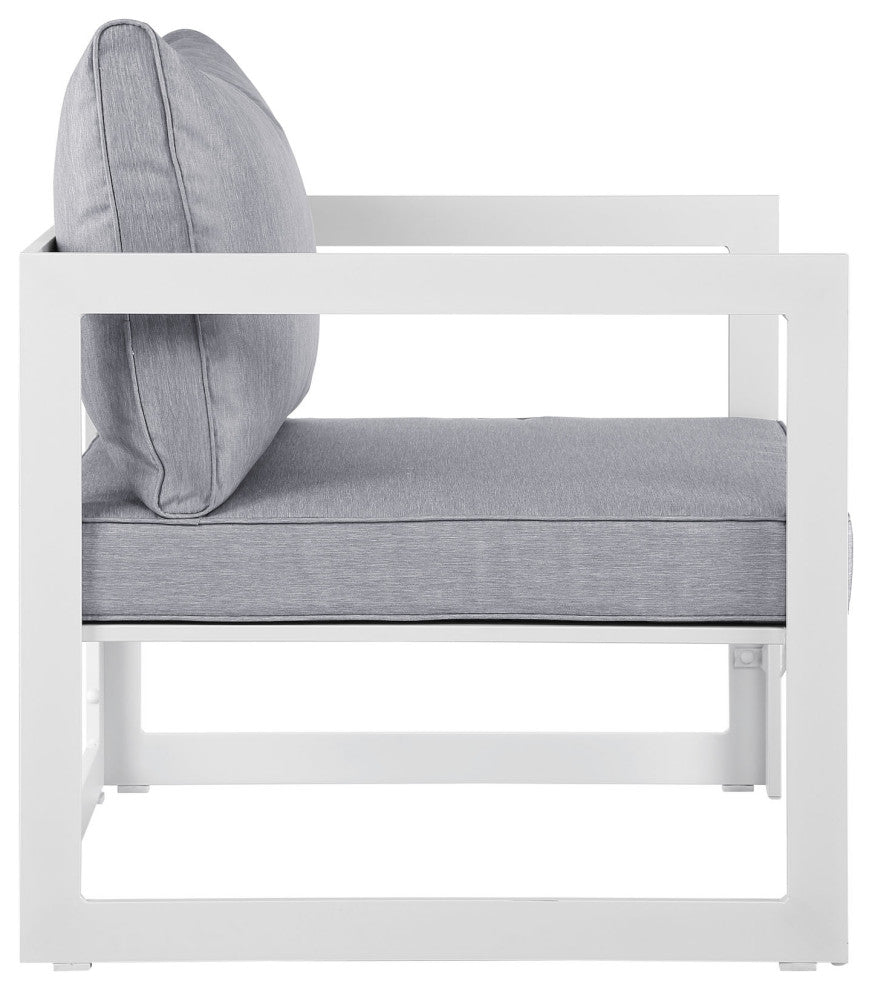 White Gray Fortuna 6 Piece Outdoor Patio Sectional Sofa Set