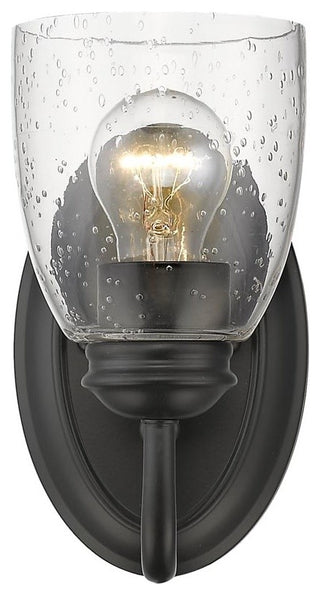 Golden Parrish 1 Light Bath Vanity, Black, Seeded Glass