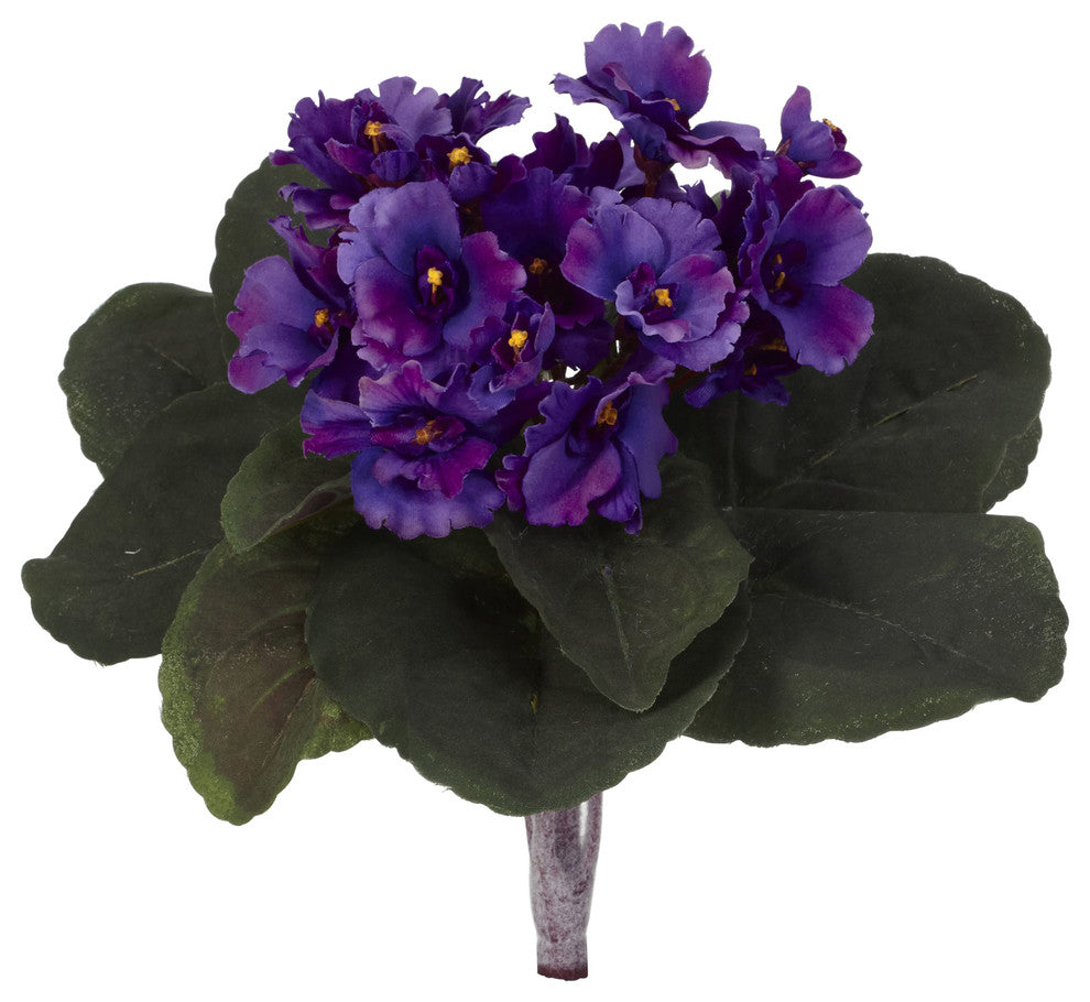 9" African Violet Artificial Plant, Set of 6 , Purple