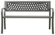 vidaXL Outdoor Patio Bench Garden Park Steel Bench with Armrests Steel Gray