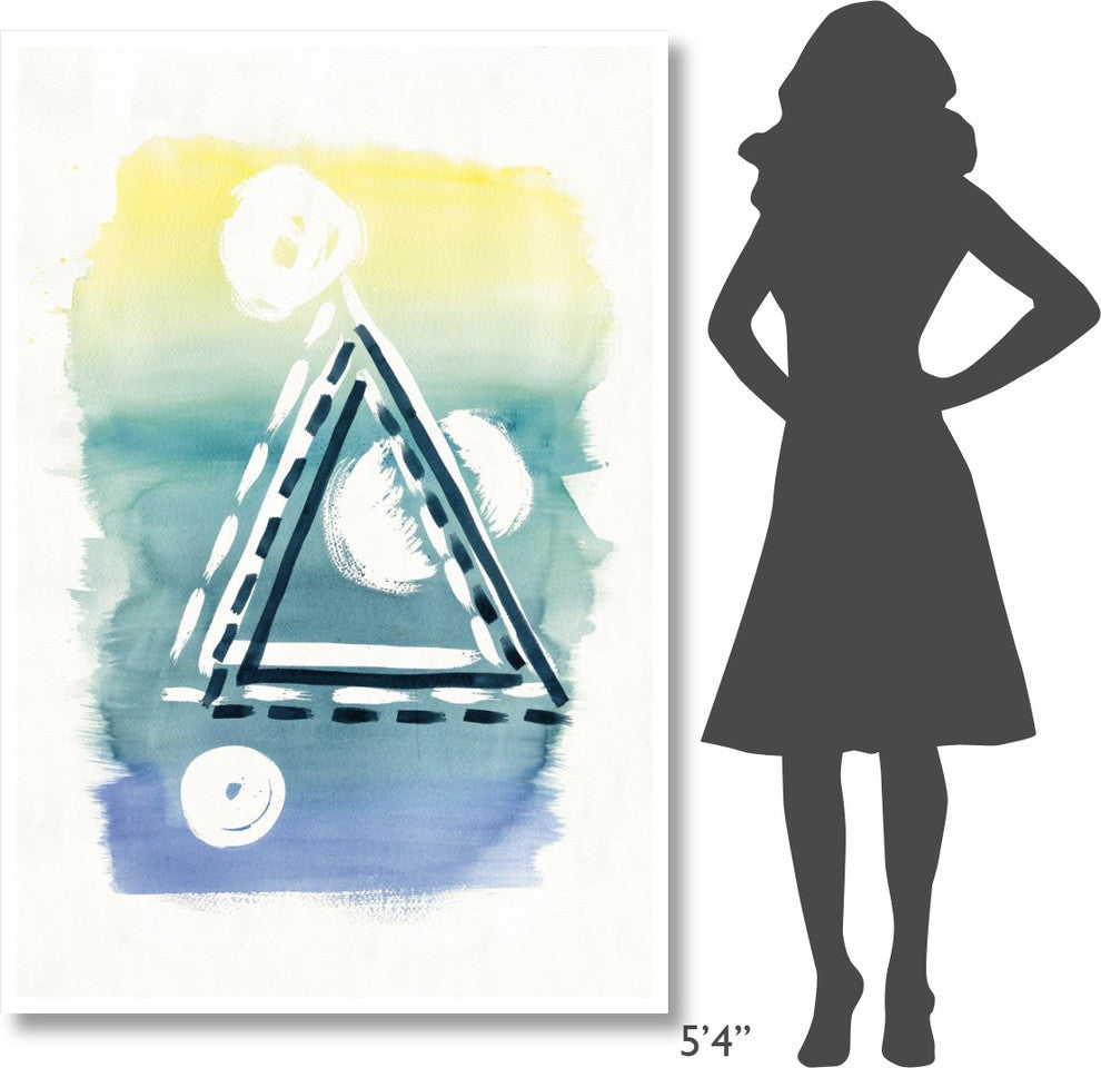 "Offset Shapes Triangle" Digital Paper Print by Elyse DeNeige, 42"x62"